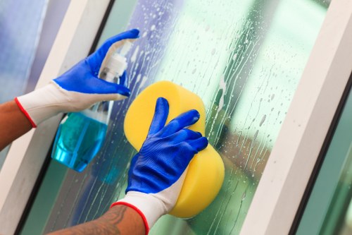 Post-construction cleaning in Roehampton with detailed surface wiping and floor cleaning